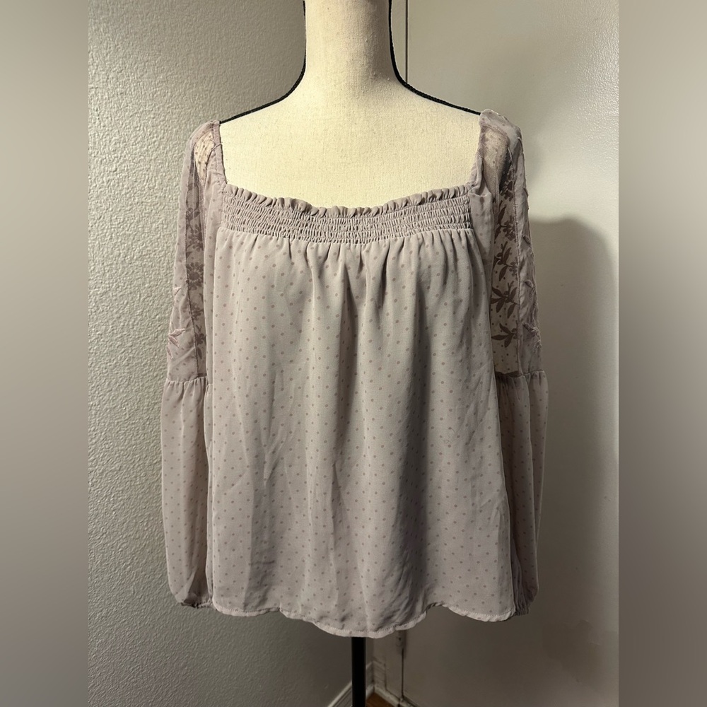 LoveStitch Blouse with Embroidered Sleeves